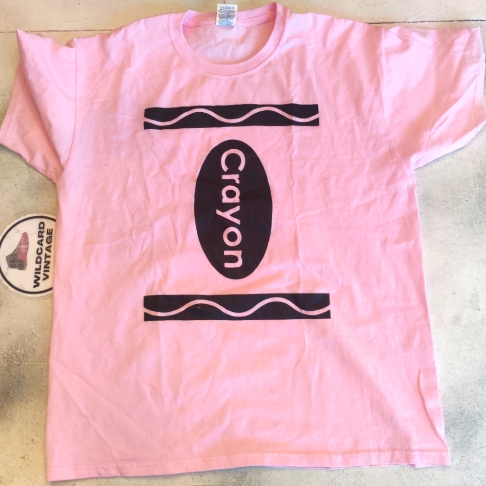 Pink Crayon T Shirt Mens Size large